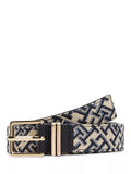 Tommy Hilfiger jacquard belt blue multi square buckle - British product
