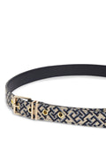 Tommy Hilfiger jacquard belt blue multi square buckle - British product