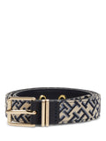 Tommy Hilfiger jacquard belt blue multi square buckle - British product