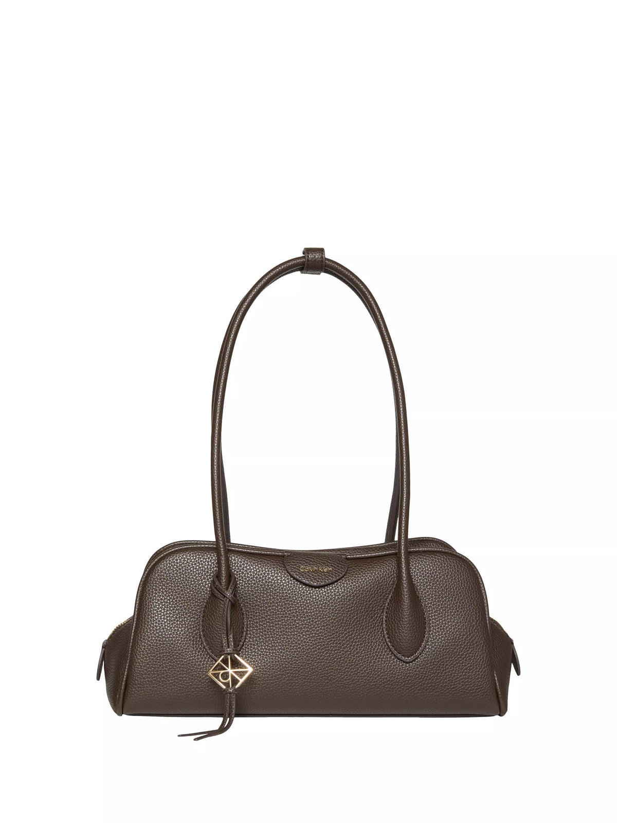 Calvin Klein Emblem Trio shoulder bag dark brown - British product