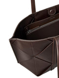 Calvin Klein woven faux leather tote bag medium dark brown - British product