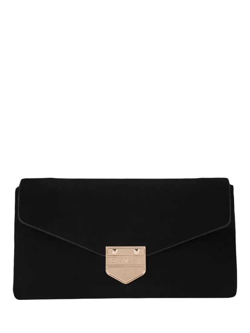 Carvela Maria envelope clutch bag in black, imported from the UK