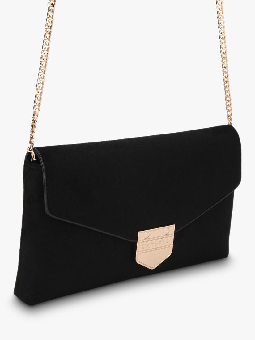 Carvela Maria envelope clutch bag in black, imported from the UK