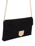 Carvela Maria envelope clutch bag in black, imported from the UK