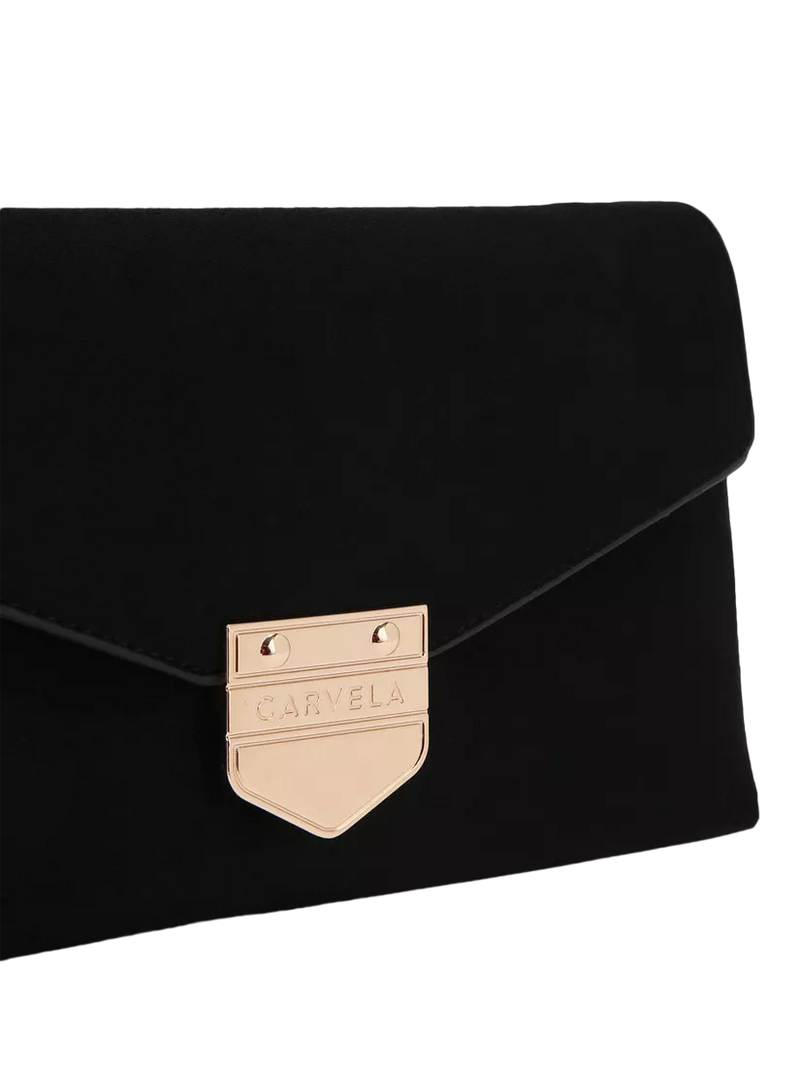 Carvela Maria envelope clutch bag in black, imported from the UK