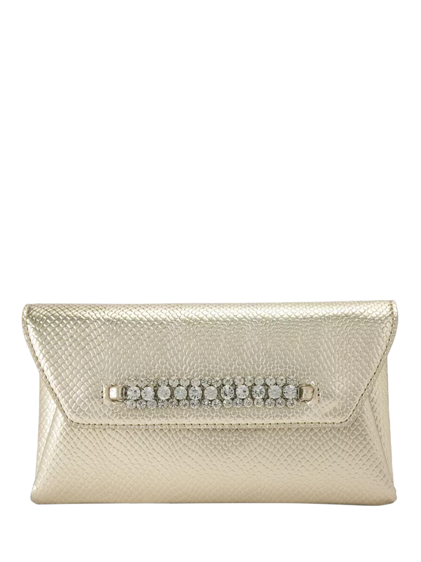 Carvela Lusso embellished clutch bag gold chain strap - British product