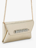 Carvela Lusso embellished clutch bag gold chain strap - British product