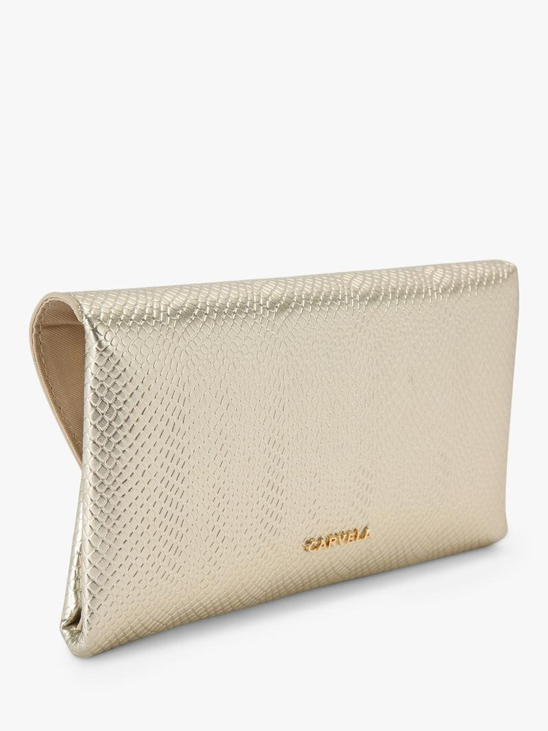 Carvela Lusso embellished clutch bag gold chain strap - British product