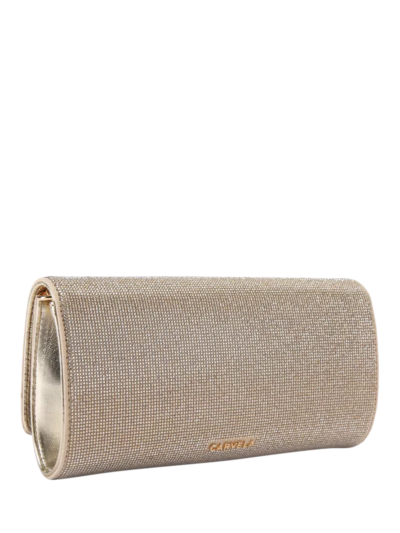 Carvela Gemma embellished clutch bag gold metallic - British product