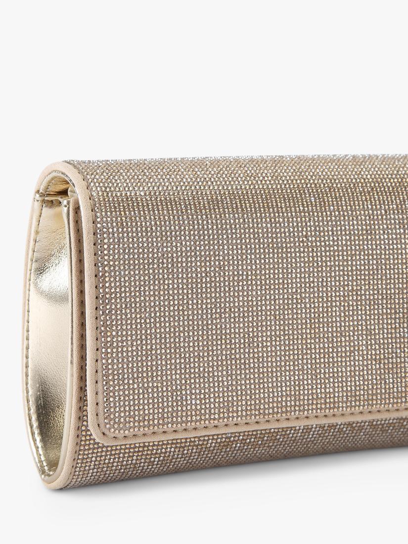Carvela Gemma embellished clutch bag gold metallic - British product