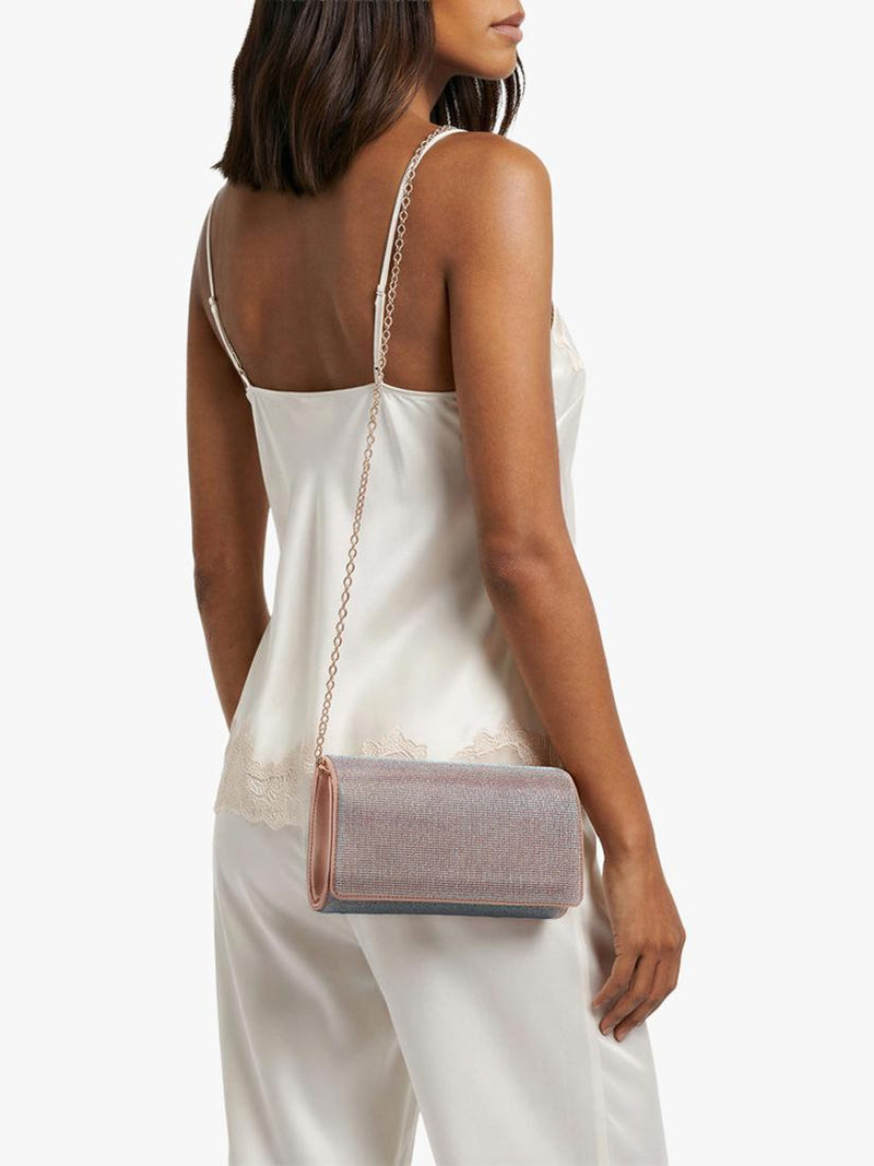 Carvela pale pink embellished clutch bag, UK version