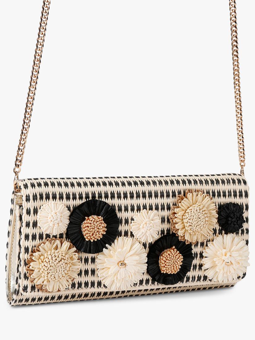 Carvela raffia flower clutch bag, imported from the UK