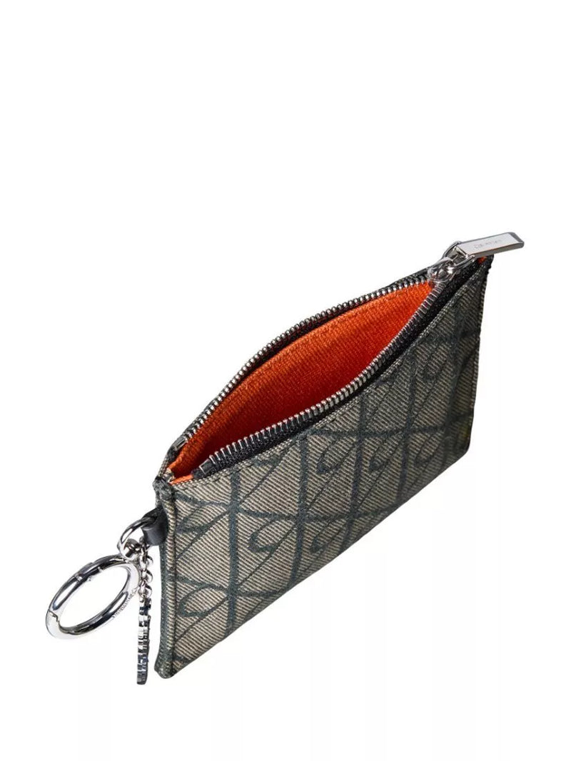Calvin Klein jacquard script logo pouch charm multi, imported from the UK
