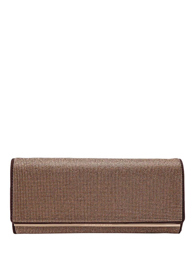 KG Kurt Geiger Baily clutch bag brown canvas, imported from the UK