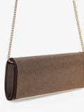 KG Kurt Geiger Baily clutch bag brown canvas, imported from the UK
