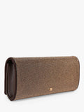 KG Kurt Geiger Baily clutch bag brown canvas, imported from the UK