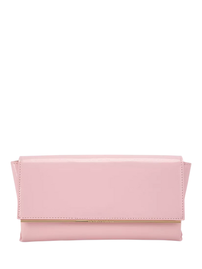 John Lewis KG Kurt Geiger Tilly Faux Leather Clutch Bag Pink H13 x W25 x D4cm- Buy online at McGrocer