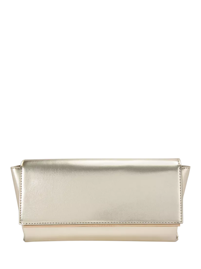 KG Kurt Geiger Tilly faux leather clutch bag in gold, UK version