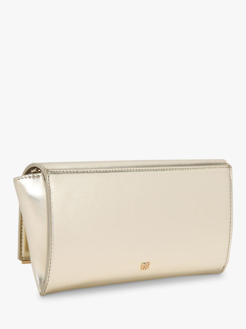 KG Kurt Geiger Tilly faux leather clutch bag in gold, UK version