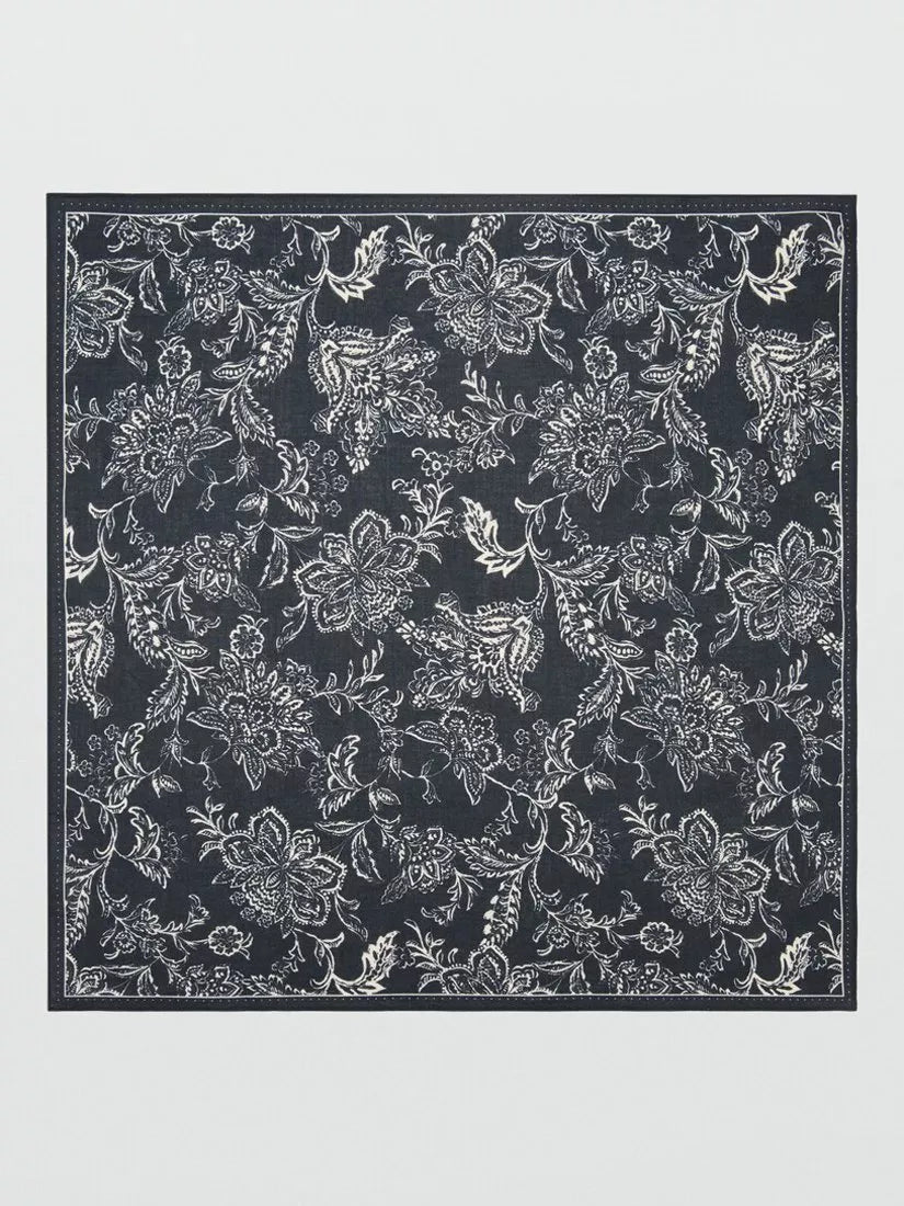Mango floral scarf black 60cm, imported from the UK