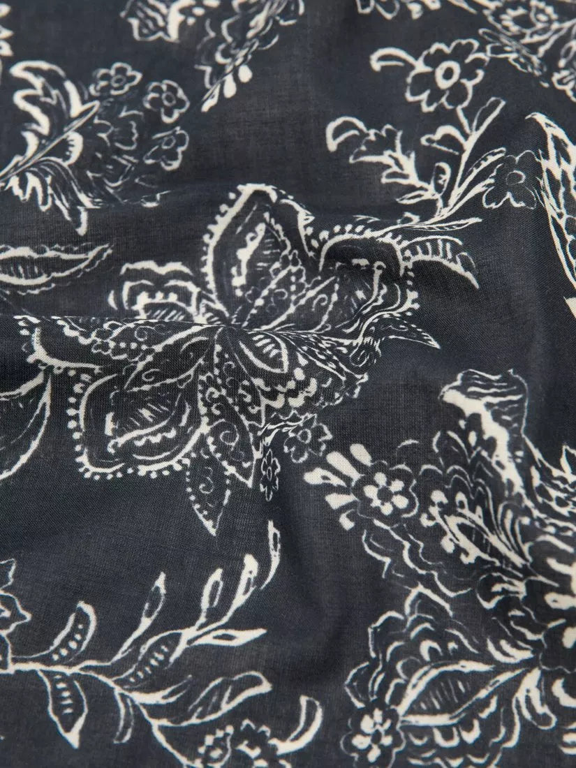 Mango floral scarf black 60cm, imported from the UK
