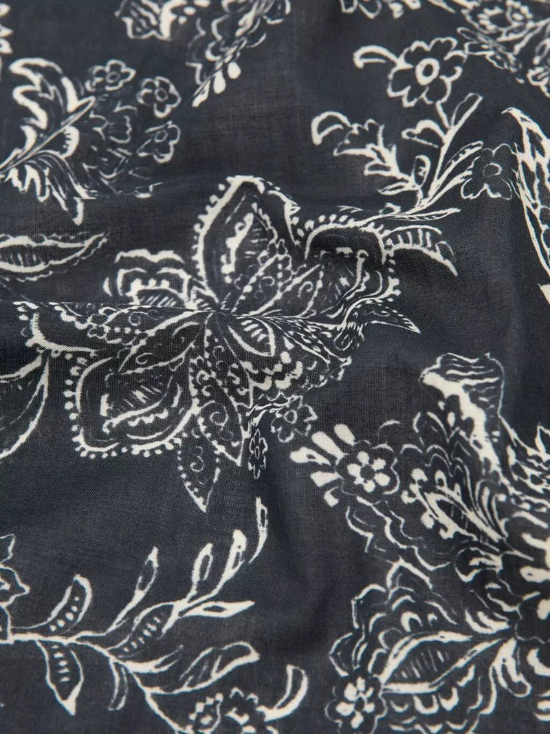 Mango floral scarf black 60cm, imported from the UK