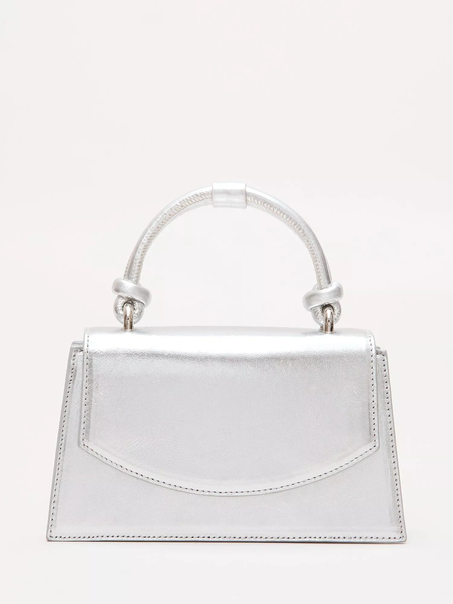 Phase Eight silver leather clutch bag, UK version