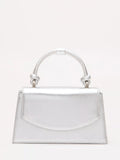 Phase Eight silver leather clutch bag, UK version