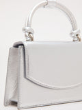 Phase Eight silver leather clutch bag, UK version