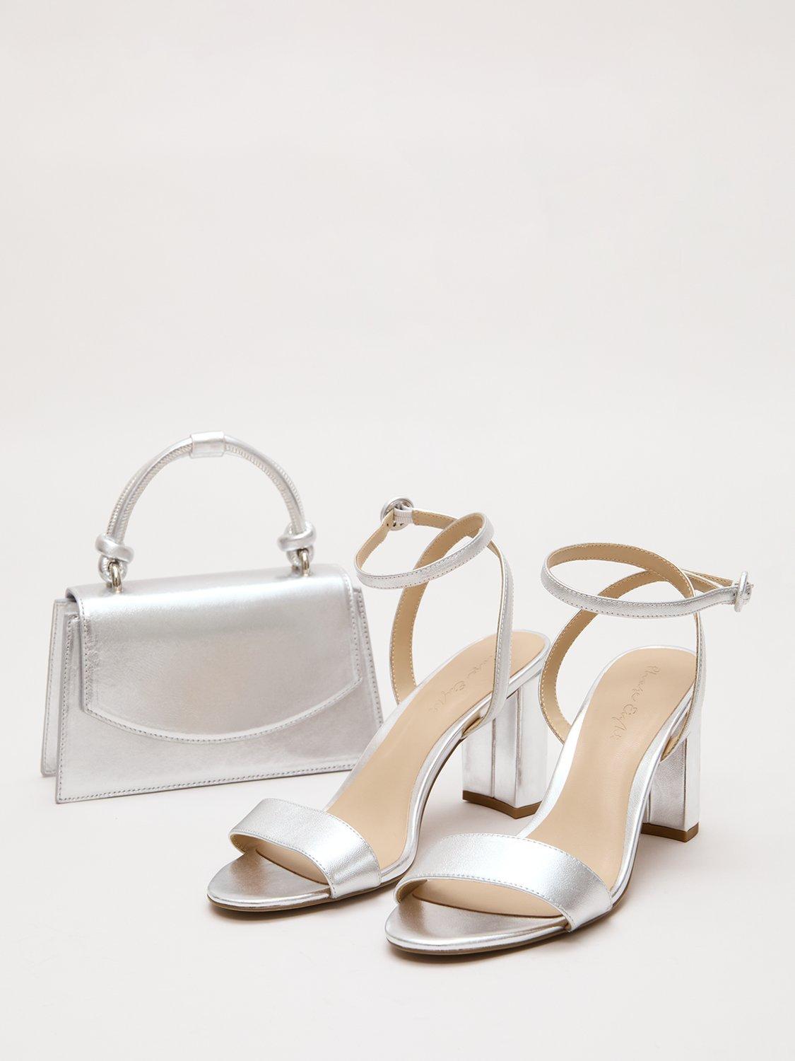 Phase Eight silver leather clutch bag, UK version