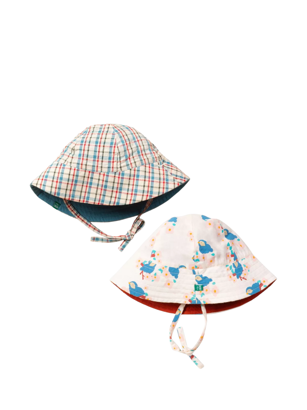 Little Green Radicals kids reversible printed sun hats pack of 2 (British brand)