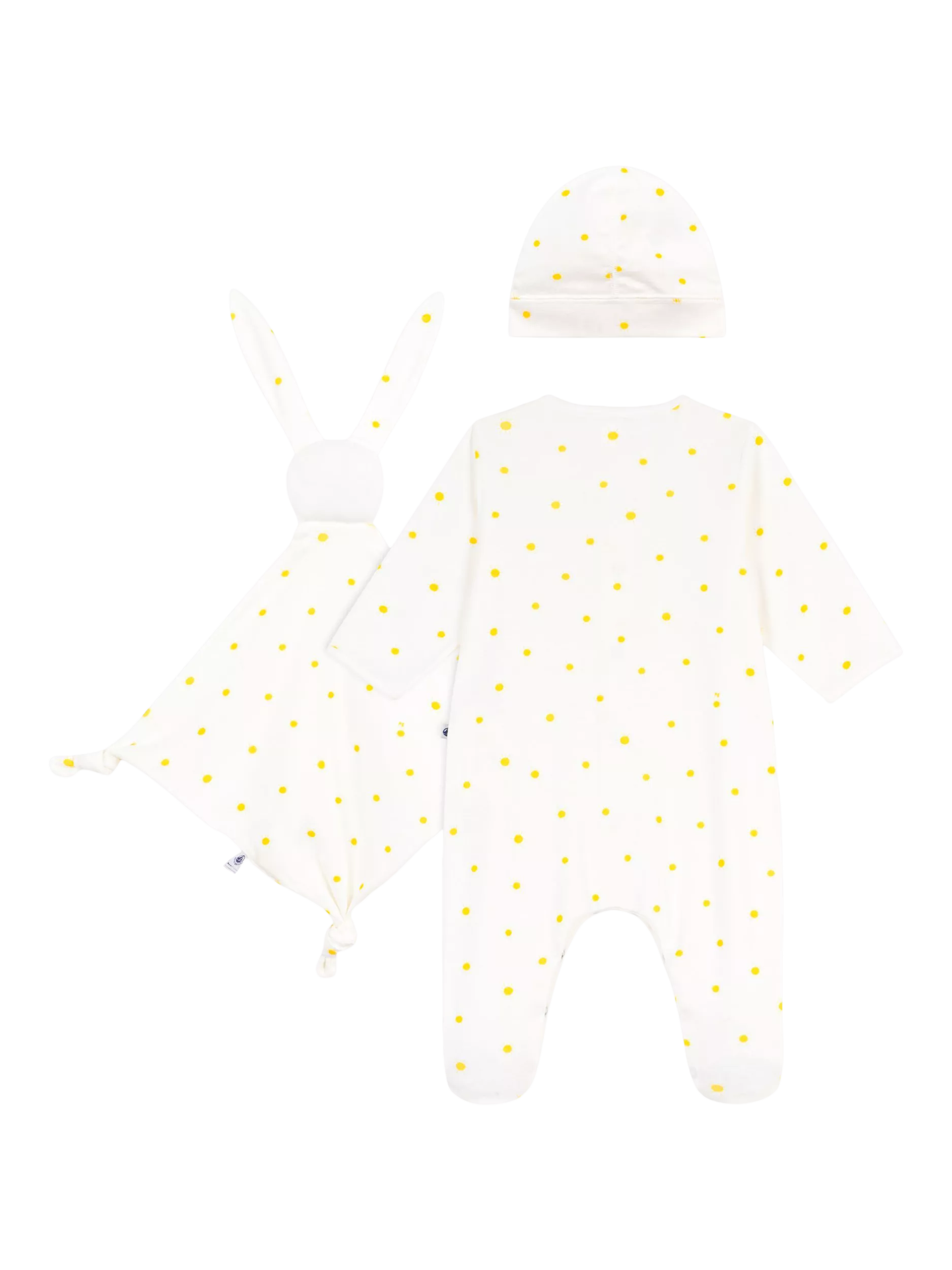 Petit Bateau baby 3-piece gift set in white, imported from the UK