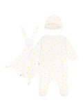 Petit Bateau baby 3-piece gift set in white, imported from the UK