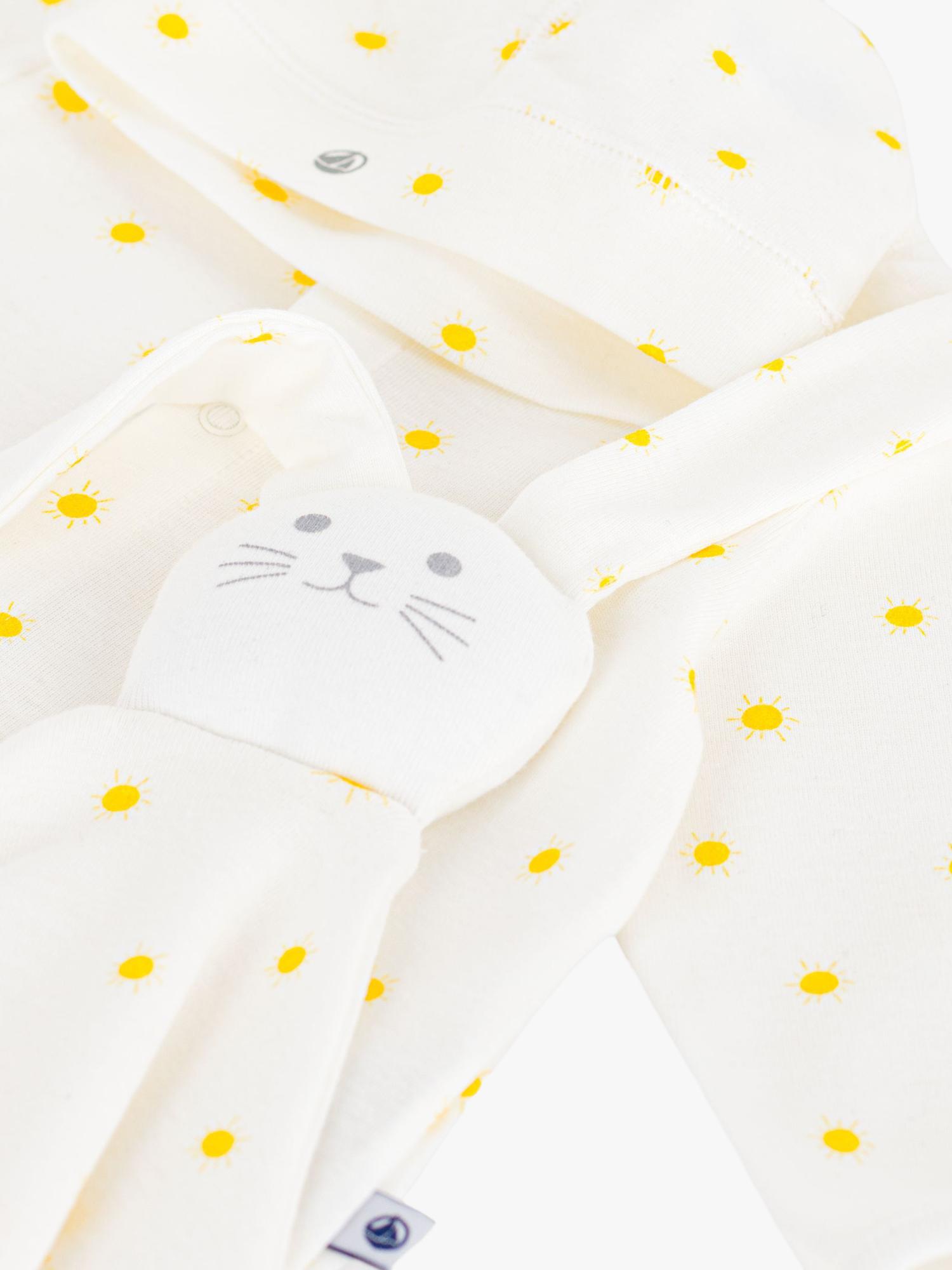 Petit Bateau baby 3-piece gift set in white, imported from the UK