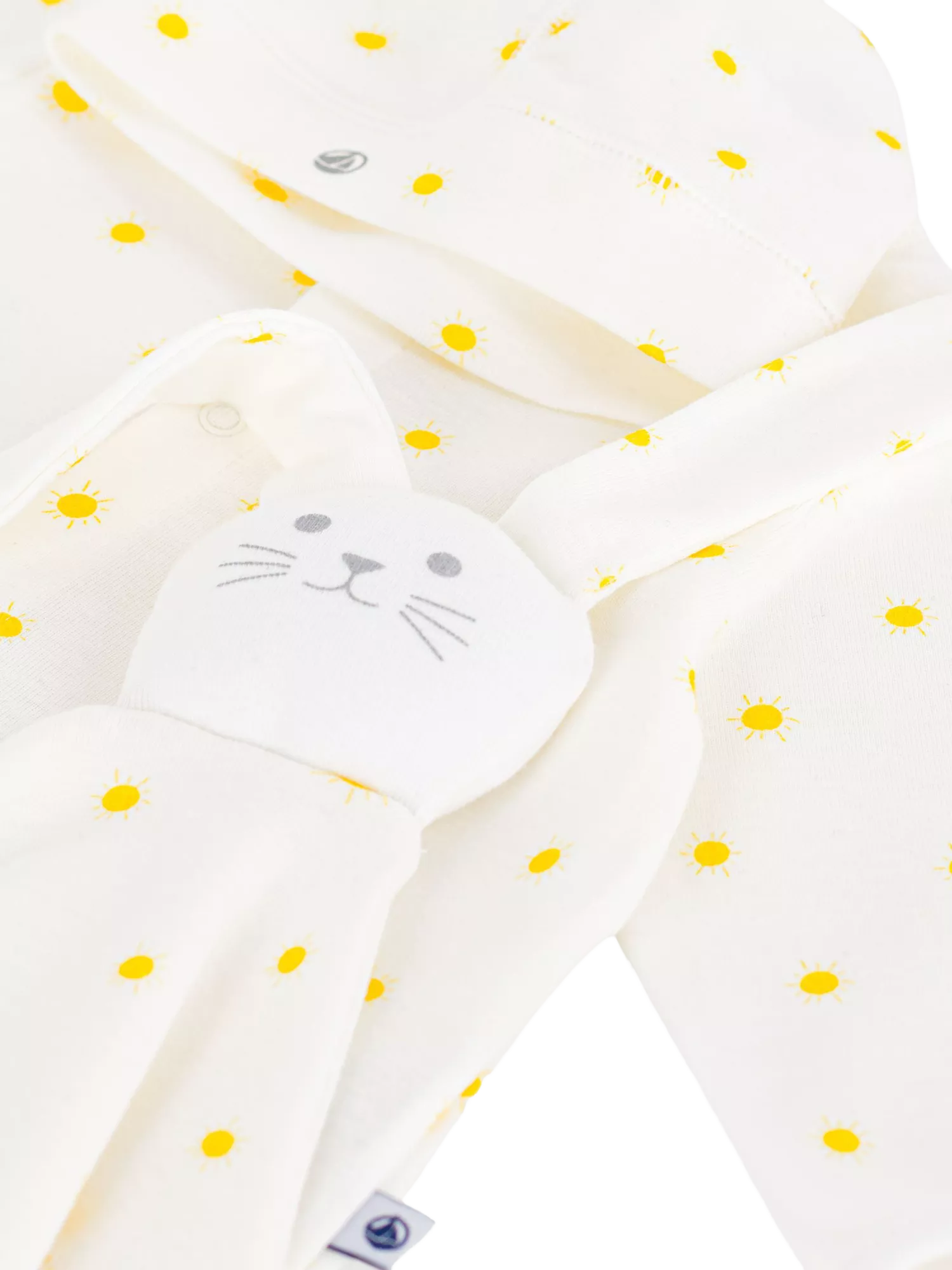 Petit Bateau baby 3-piece gift set in white, imported from the UK