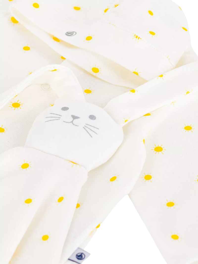 Petit Bateau baby 3-piece gift set in white, imported from the UK