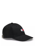 Tommy Hilfiger black six-panel baseball cap organic cotton, imported from the UK