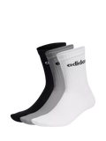 adidas crew cushioned socks pack of 3 grey white black (British brand)
