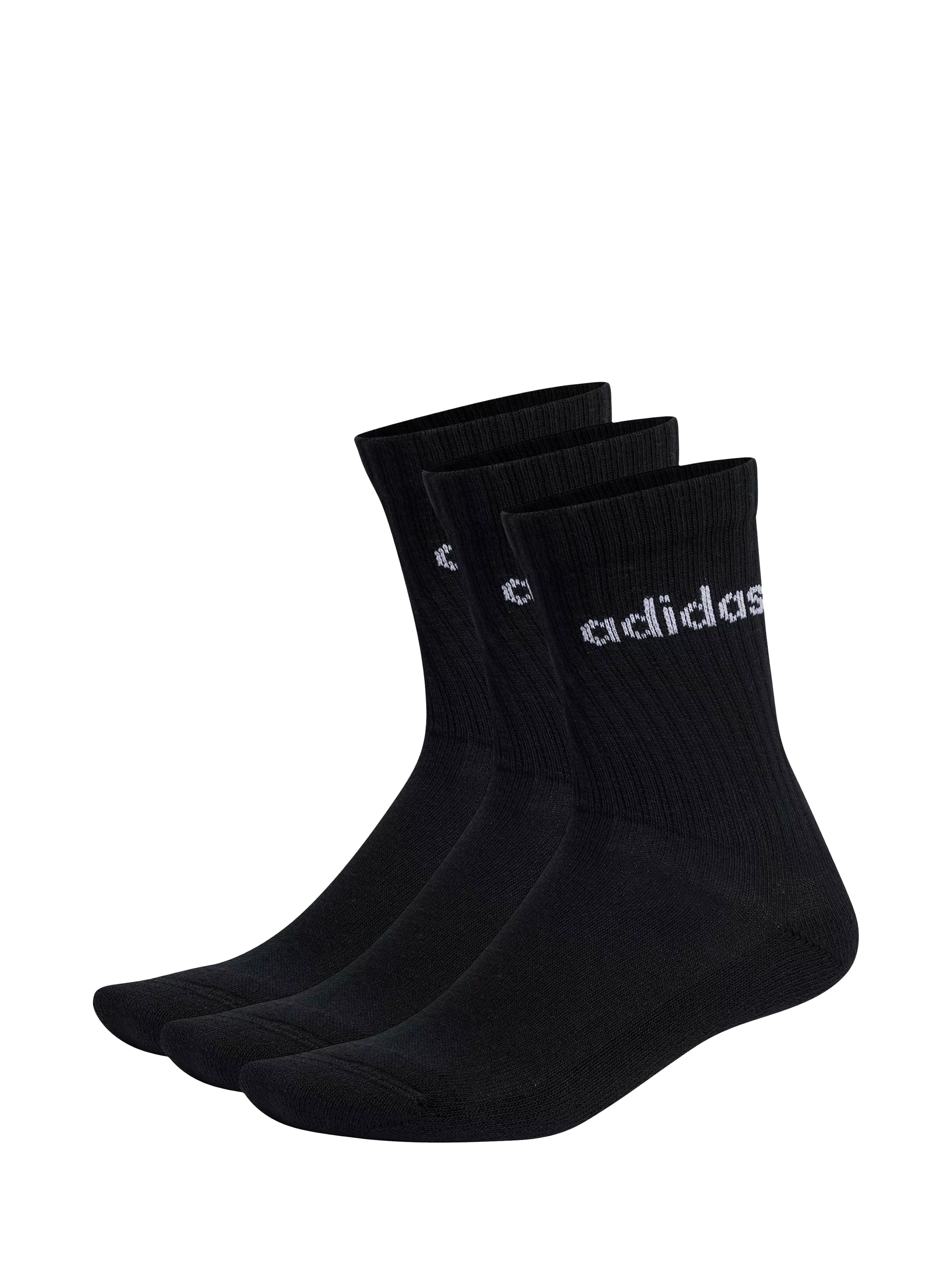 adidas Linear Crew cushioned socks 3-pack black white - British product