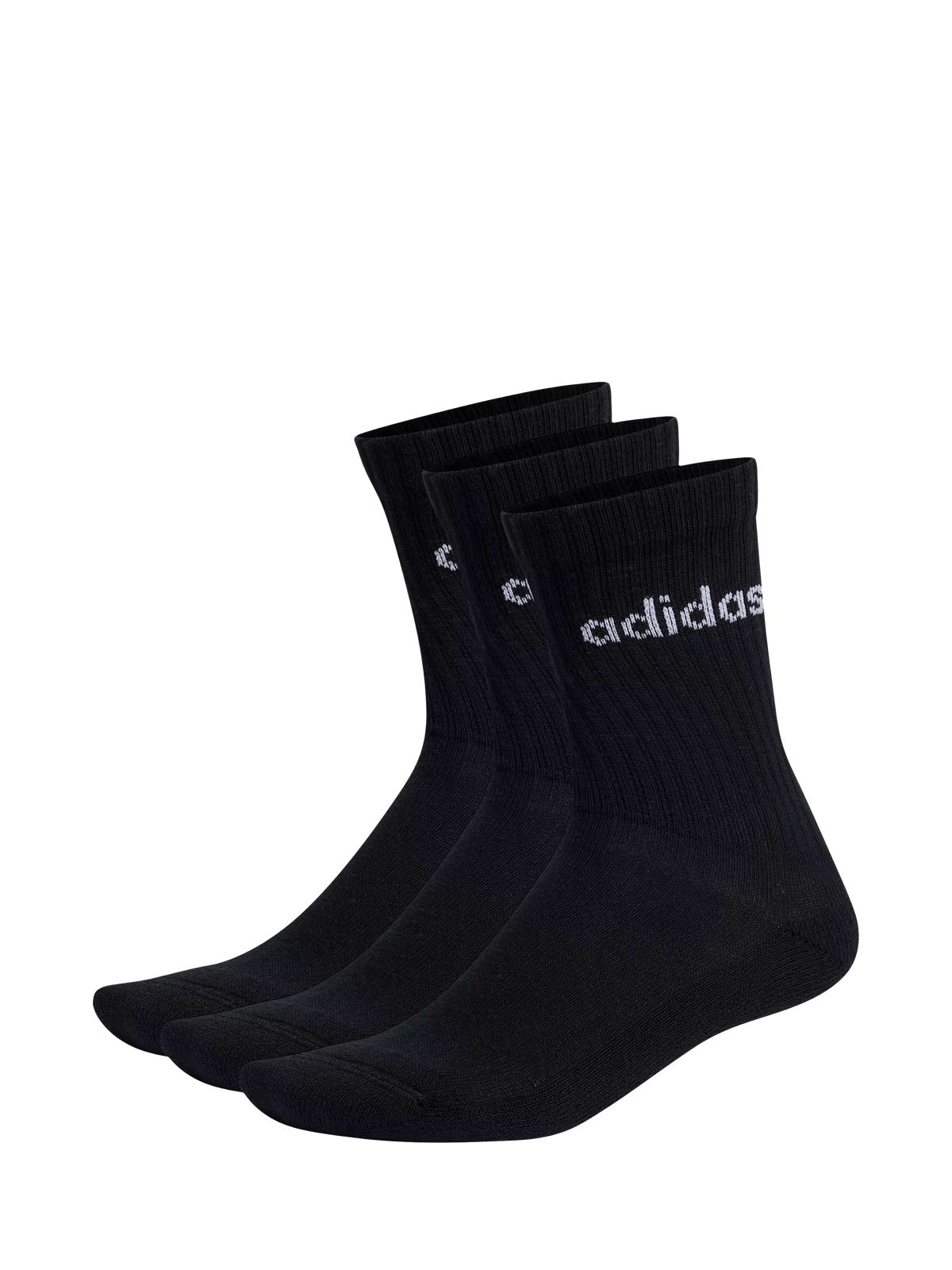 adidas Linear Crew cushioned socks 3-pack black white - British product
