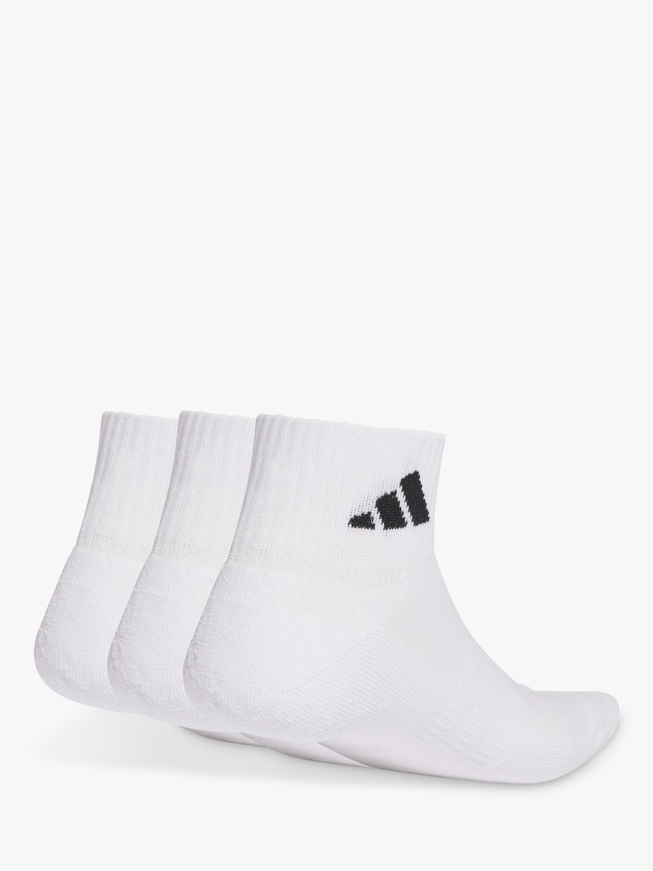 adidas cushioned ankle socks pack of 3 white black UK version