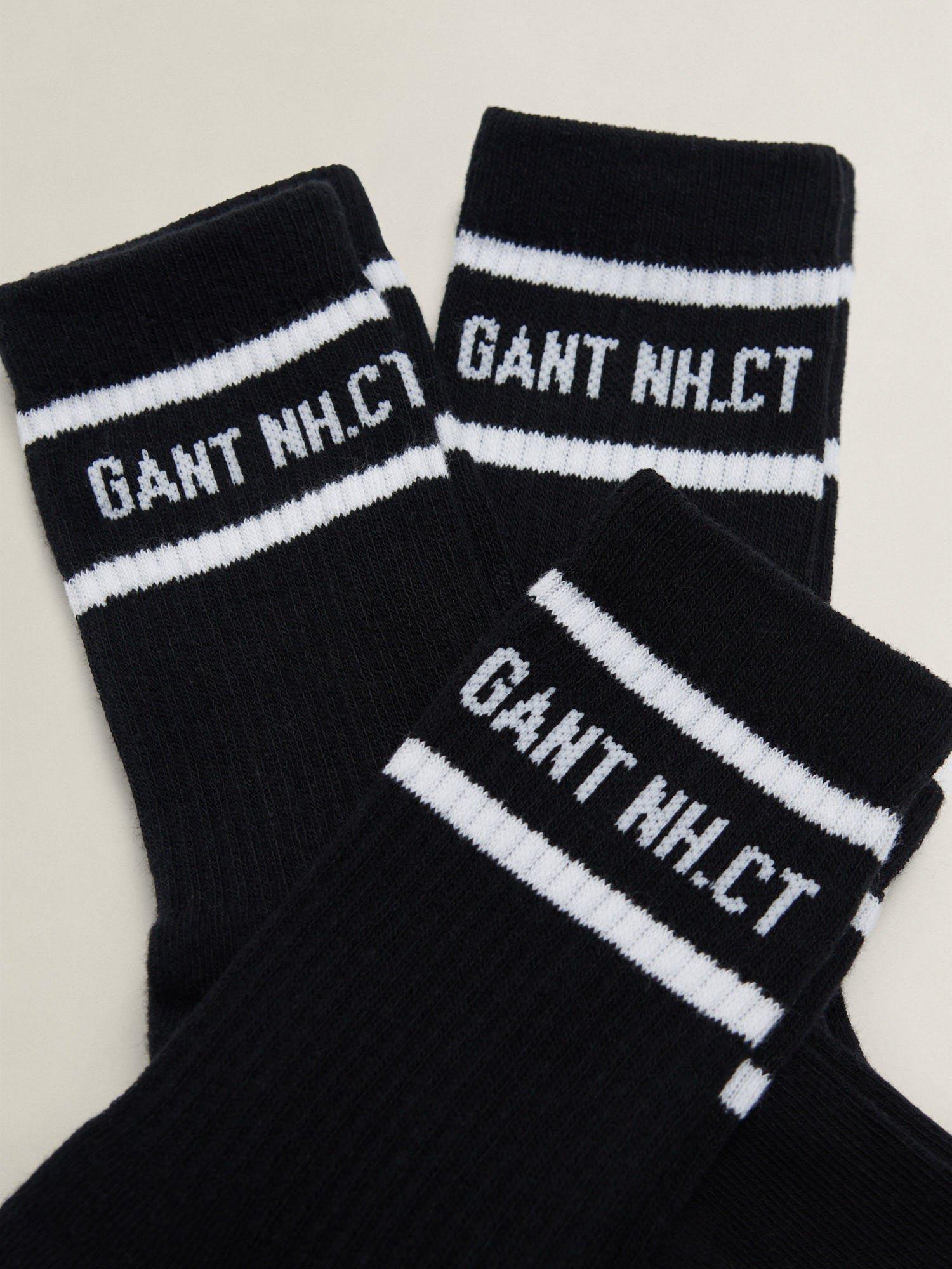 GANT kids stripe socks pack of 3 black (British brand)