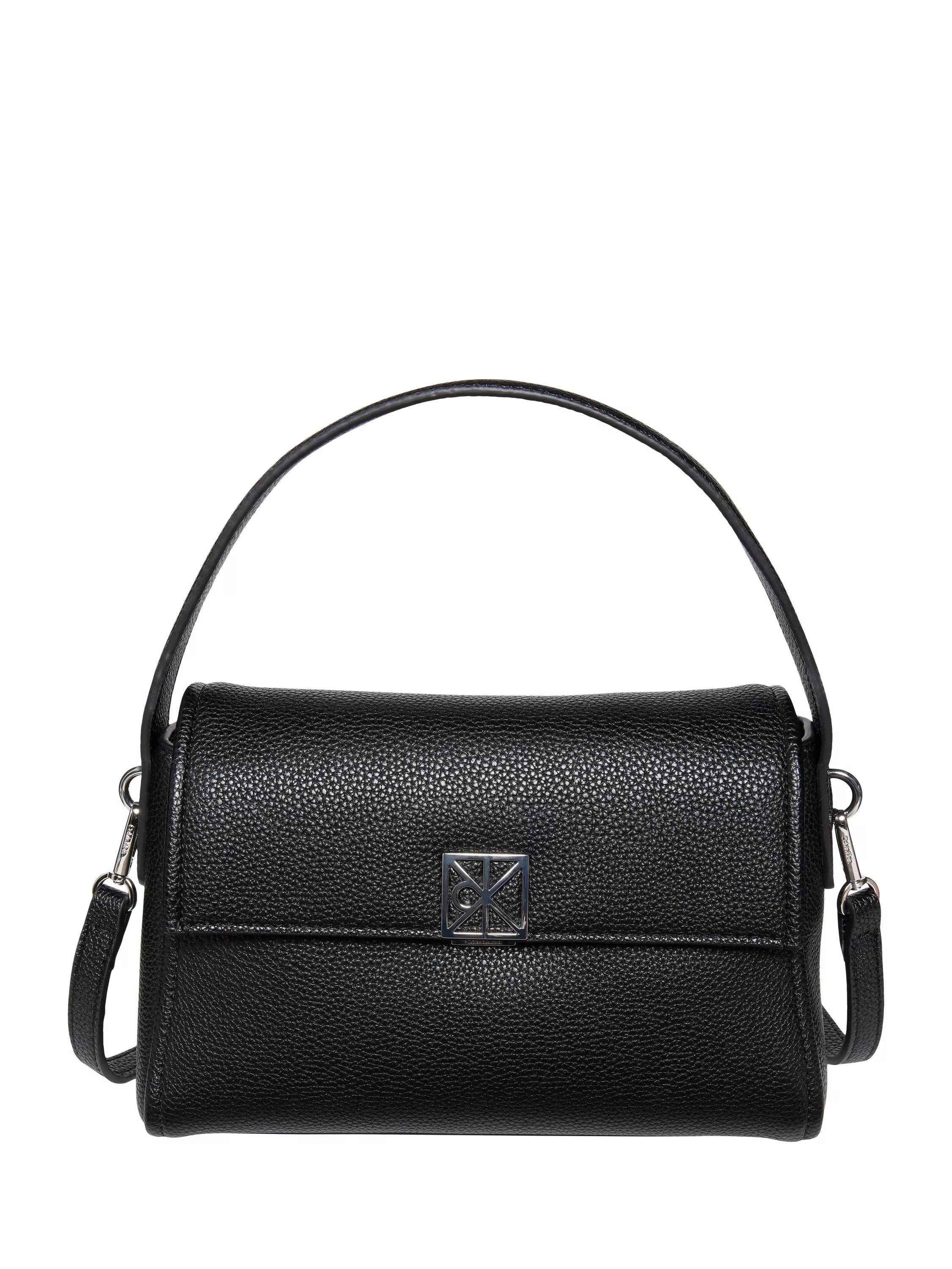 Calvin Klein Emblem grab bag black faux leather (British brand)