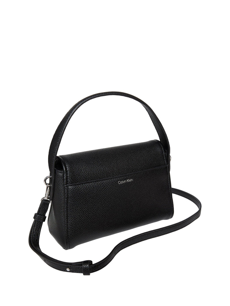 Calvin Klein Emblem grab bag black faux leather (British brand)