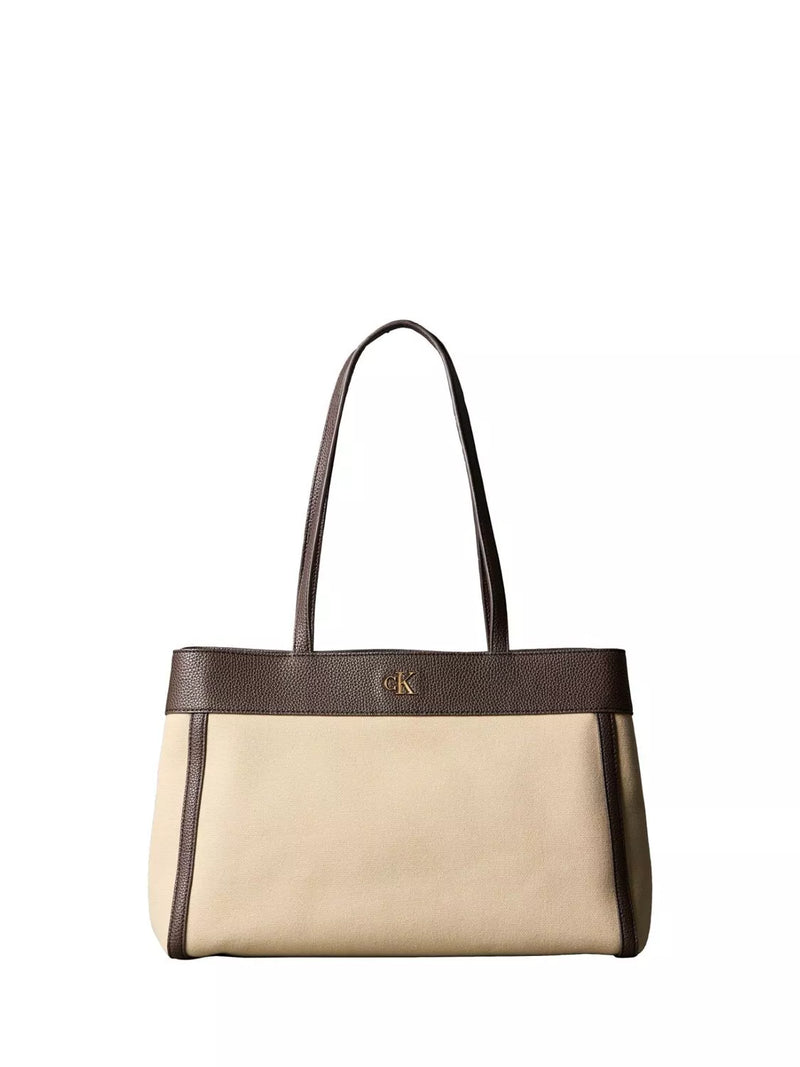 Calvin Klein khaki canvas tote bag medium, UK version