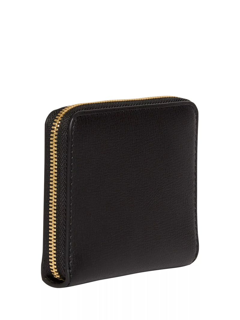 Calvin Klein black zip around wallet in saffiano faux leather, imported from the UK
