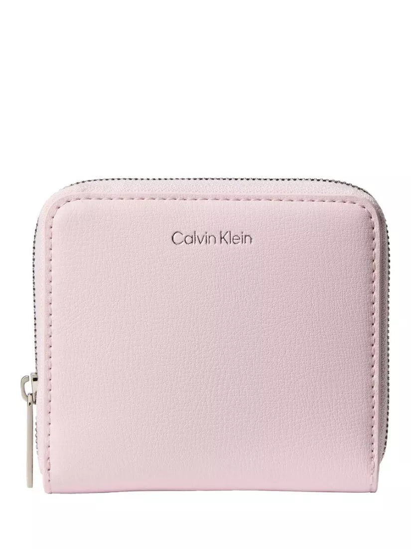 Calvin Klein foil logo square wallet light pink, UK version