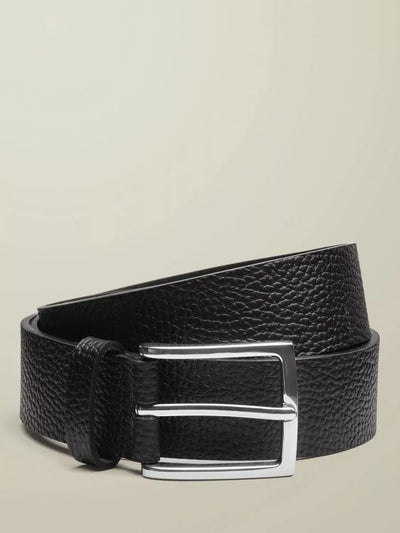John Lewis Charles Tyrwhitt Textured Leather Belt, Black- Buy online at McGrocer