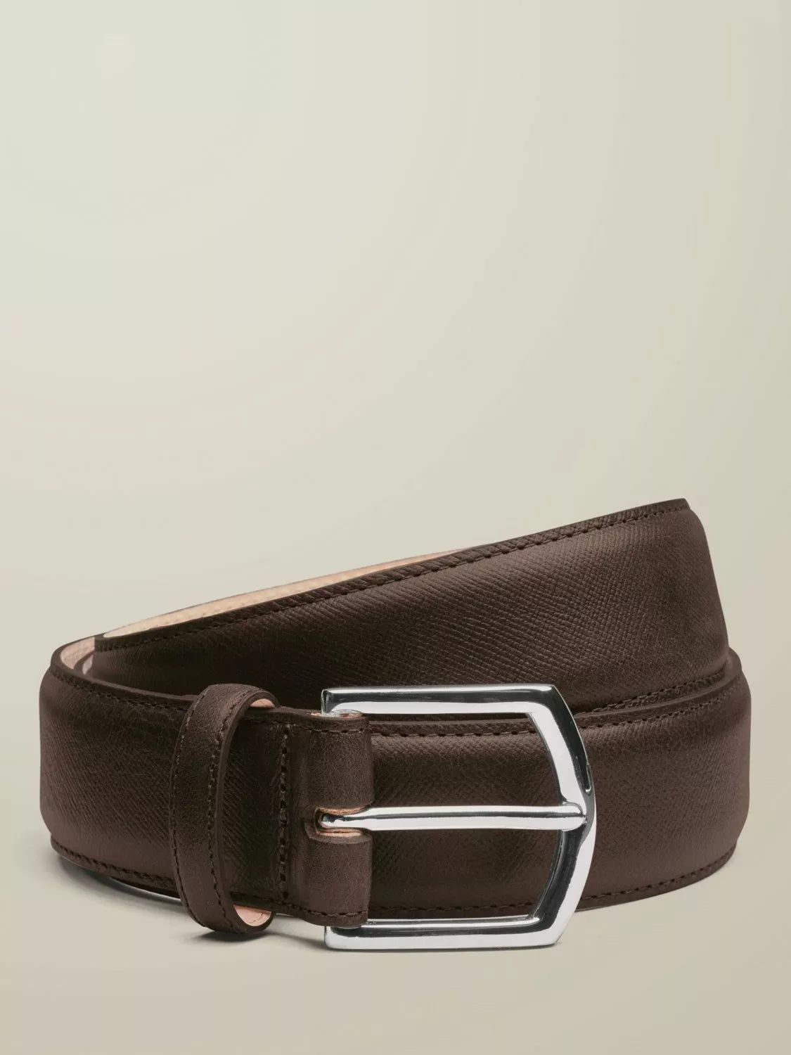 Charles Tyrwhitt Saffiano Print formal belt dark chocolate - British product