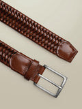Charles Tyrwhitt woven leather stretch belt in tan, UK version